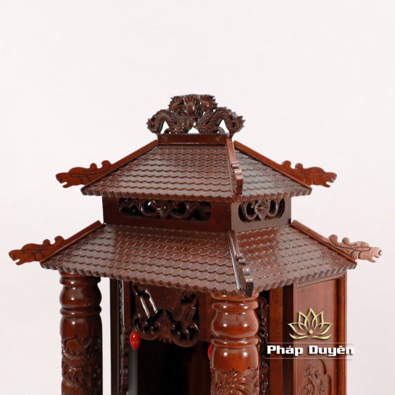 Ban Thờ Thần Tài Thổ Địa Song Long Cổ Tự Gỗ Lát, Nhiều Kích Thước - Ảnh 5
