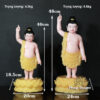 Tượng Phật Đản Sanh Da Hồng, Bằng Bột Đá Thạch Anh, Cao 40/48cm - ảnh 5