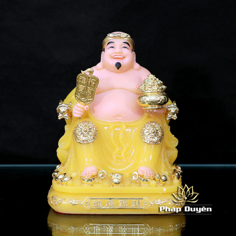 Bộ Tượng Thần Tài Thổ Địa (Tài - Địa), Bằng Bột Đá Thạch Anh Viền Vàng, Cao 25cm - Ảnh 7
