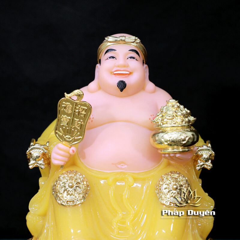 Bộ Tượng Thần Tài Thổ Địa (Tài - Địa), Bằng Bột Đá Thạch Anh Viền Vàng, Cao 25cm - Ảnh 8