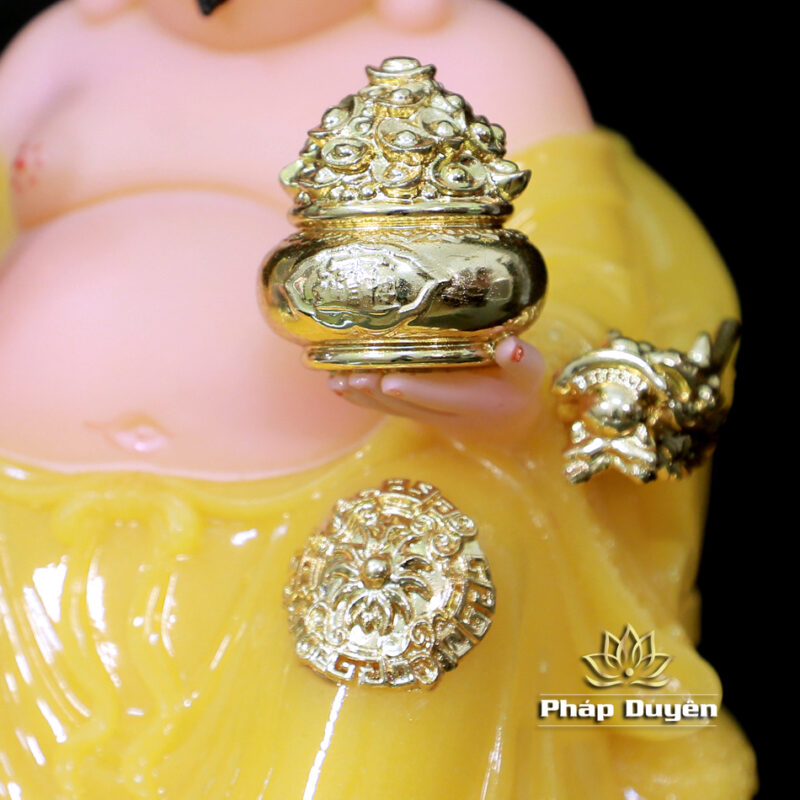 Bộ Tượng Thần Tài Thổ Địa (Tài - Địa), Bằng Bột Đá Thạch Anh Viền Vàng, Cao 25cm - Ảnh 9