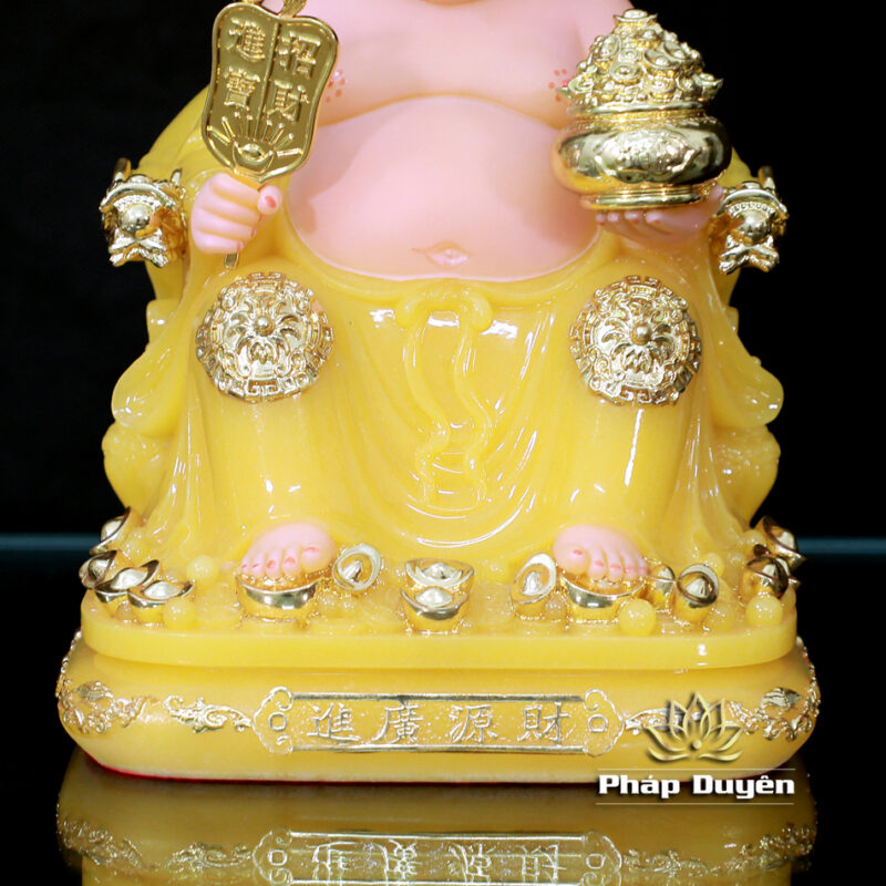Bộ Tượng Thần Tài Thổ Địa (Tài - Địa), Bằng Bột Đá Thạch Anh Viền Vàng, Cao 25cm - Ảnh 10