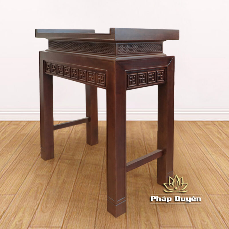 Bàn Thờ Gia Tiên / Bàn Thờ Phật, Gỗ Hương Màu Óc Chó, Kích Thước 107*61*127cm - Ảnh 5