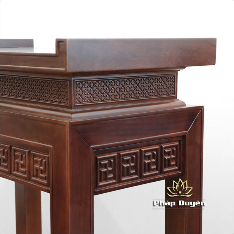 Bàn Thờ Gia Tiên / Bàn Thờ Phật, Gỗ Hương Màu Óc Chó, Kích Thước 107*61*127cm - Ảnh 4