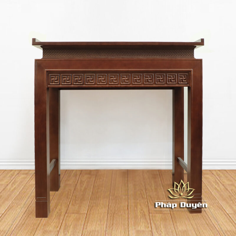 Bàn Thờ Gia Tiên, Bàn Thờ Phật, Bằng Gỗ Sồi Màu Óc Chó, Kích Thước 127*61*127cm - Ảnh 2