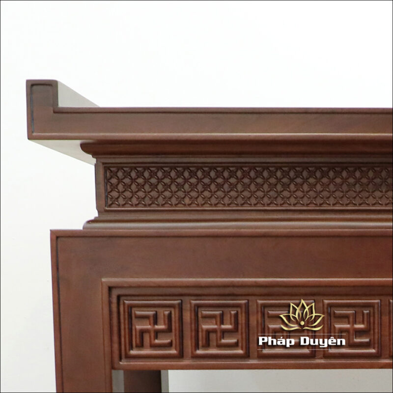 Bàn Thờ Gia Tiên / Bàn Thờ Phật, Gỗ Hương Màu Óc Chó, Kích Thước 107*61*127cm - Ảnh 3