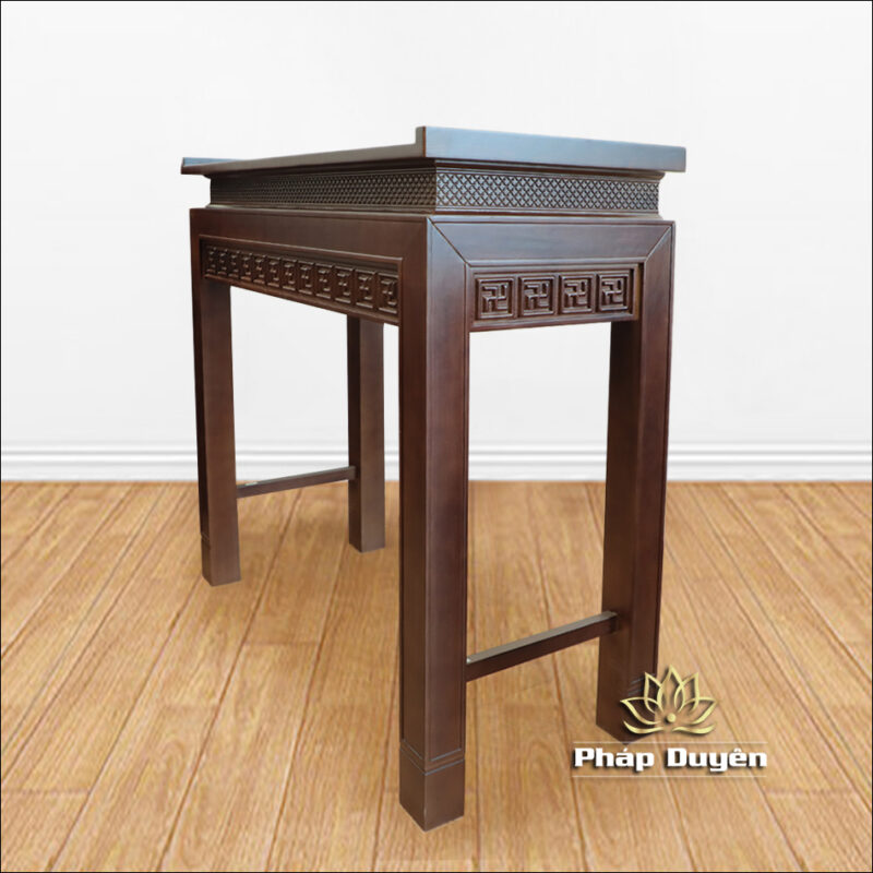 Bàn Thờ Gia Tiên, Bàn Thờ Phật, Bằng Gỗ Sồi Màu Óc Chó, Kích Thước 127*61*127cm - Ảnh 5