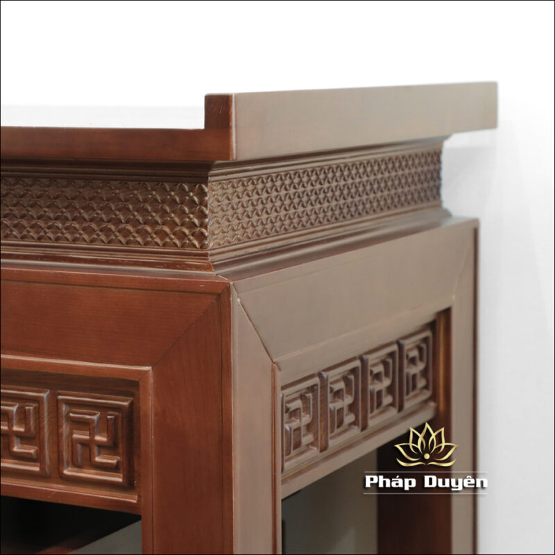 Bàn Thờ Gia Tiên, Bàn Thờ Phật, Bằng Gỗ Sồi Màu Óc Chó, Kích Thước 127*61*127cm - Ảnh 3