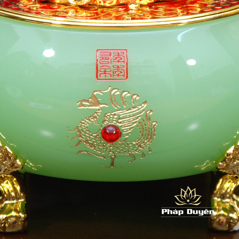 Bát Tụ Bảo Cóc, Bằng Đá Thanh Ngọc, Cỡ Nhỏ - Ảnh 3