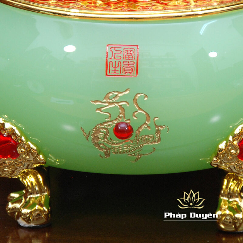 Bát Tụ Bảo Cóc, Bằng Đá Thanh Ngọc, Cỡ Nhỏ - Ảnh 4