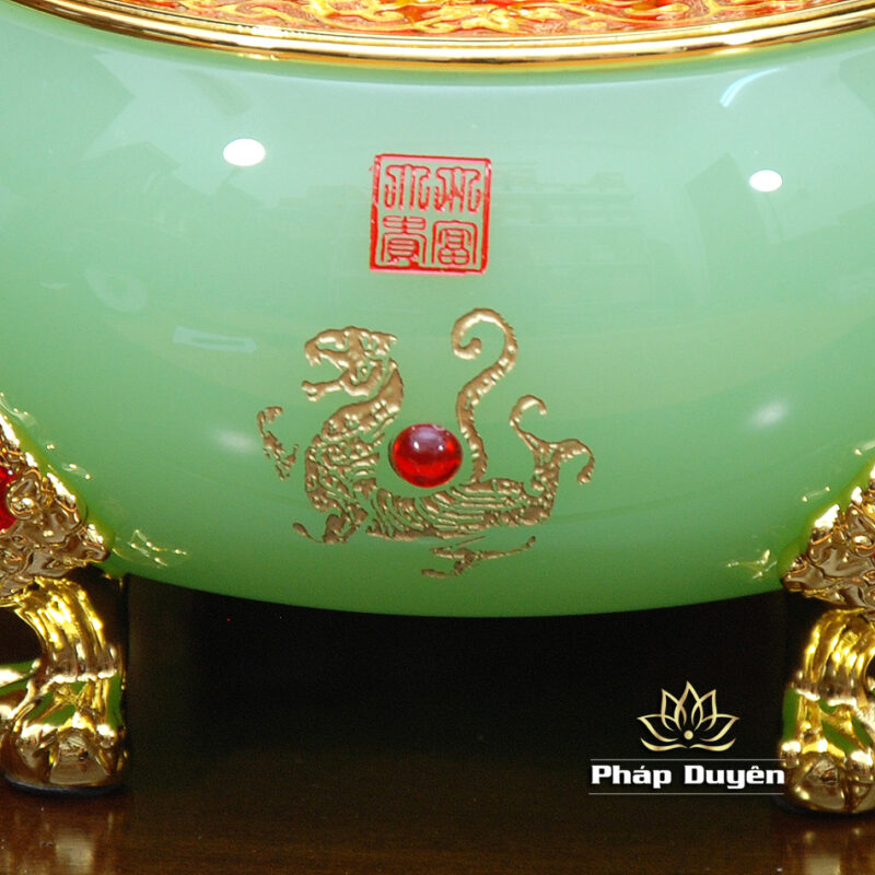 Bát Tụ Bảo Cóc, Bằng Đá Thanh Ngọc, Cỡ Nhỏ - Ảnh 5