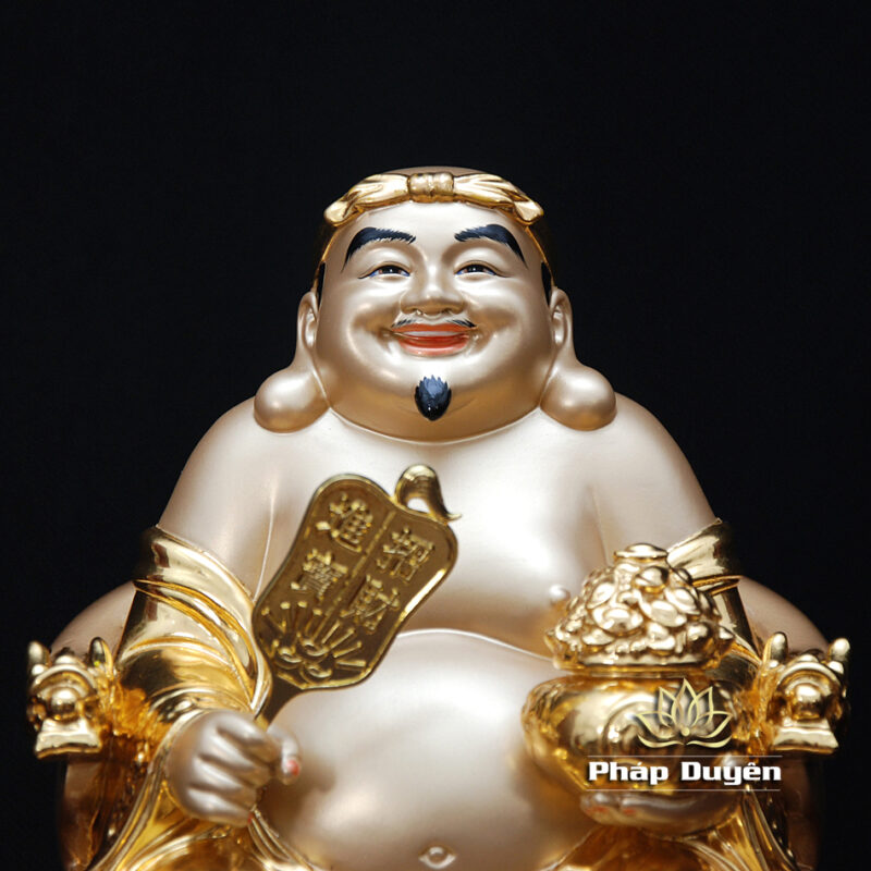 Bộ Tượng Thần Tài Thổ Địa Ngồi Ấn Bảo, Bằng Đồng Dát Vàng, Cao 25cm - Ảnh 12
