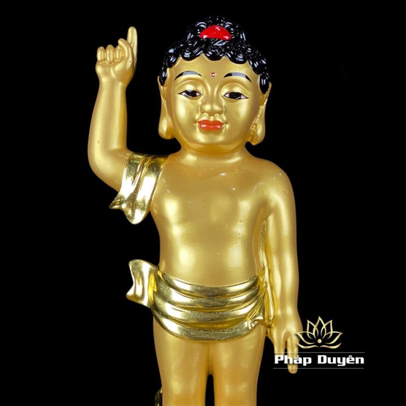 Chật Tắm Phật Đản Sanh, Bằng Hợp Kim Đồng Vẽ Hoa, Nhiều Kích Thước - Ảnh 4