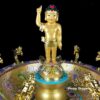 Chật Tắm Phật Đản Sanh, Bằng Hợp Kim Đồng Vẽ Hoa, Nhiều Kích Thước - ảnh 2