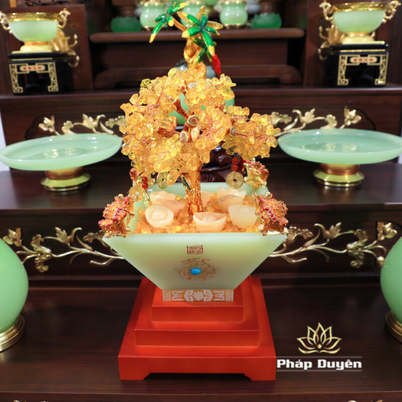 Bồn Tụ Bảo Thanh Ngọc Cây Phát Tài, Cao 42cm - Ảnh 2