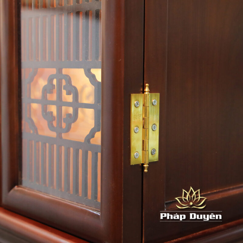 Tủ Thờ Phật - Gia Tiên Bốn Cánh "Liên Hoa", Chất Liệu Gỗ Sồi/Lát/Hương Đá, Nhiều Kích Thước - Ảnh 5