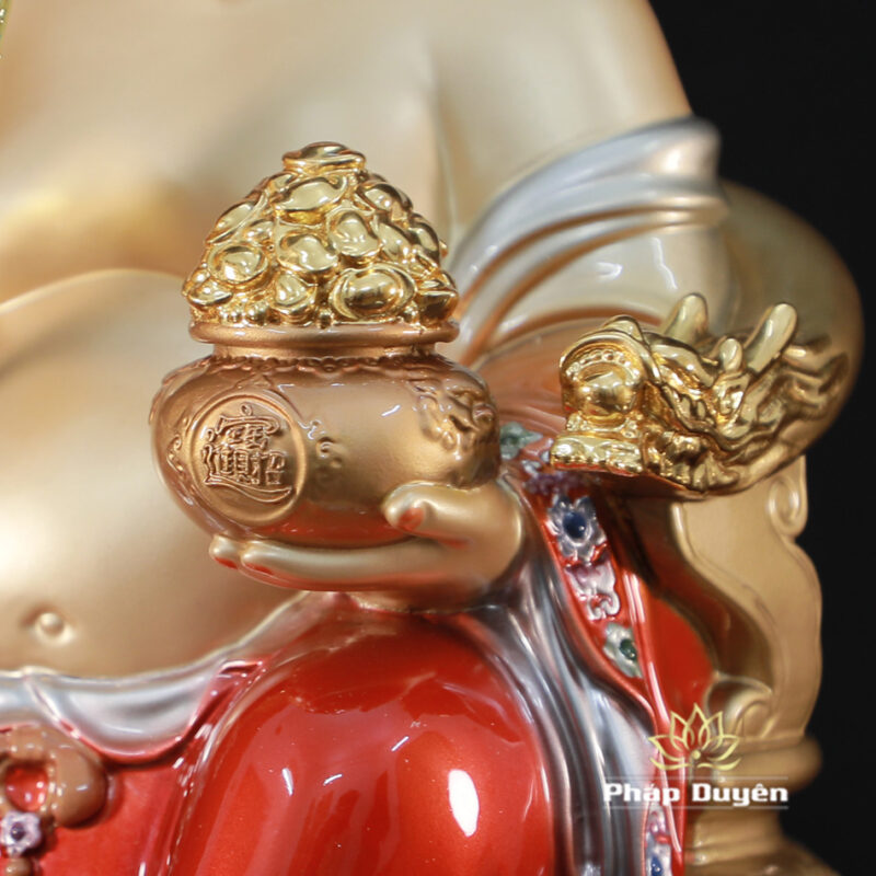 Bộ Tượng Thần Tài Địa - Như Ý Ngồi "Tài Nguyên Quảng Tiến" Ấn Bảo, Bằng Đồng Sơn Màu, Nhiều Kích Thước - Ảnh 11