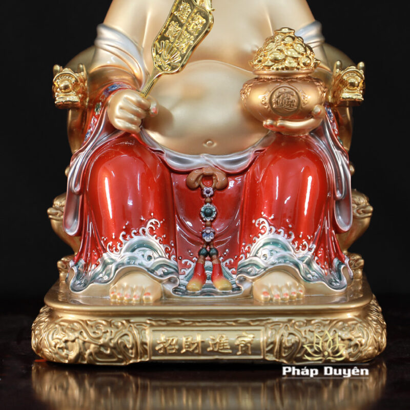 Bộ Tượng Thần Tài Địa - Như Ý Ngồi "Tài Nguyên Quảng Tiến" Ấn Bảo, Bằng Đồng Sơn Màu, Nhiều Kích Thước - Ảnh 12