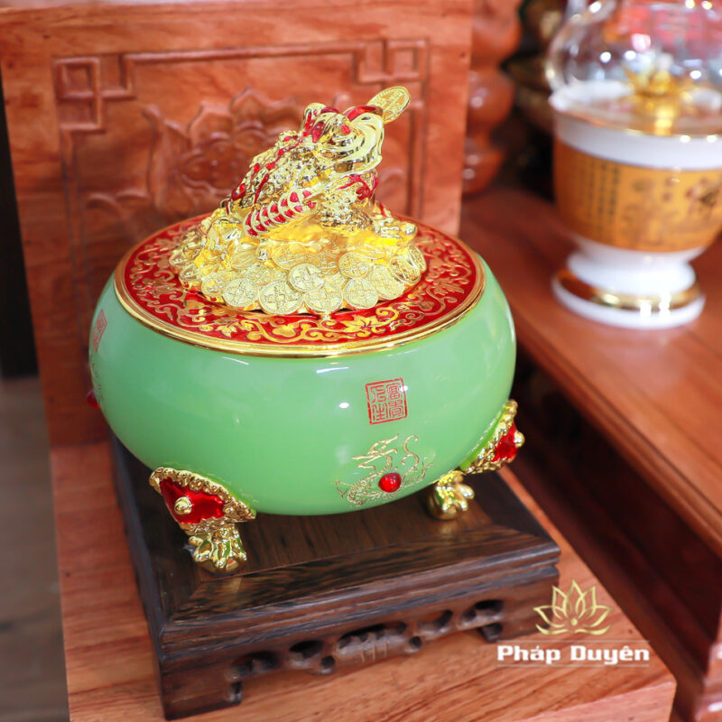 Bộ Bàn Thờ Thần Tài Thổ Địa Đầy Đủ, Song Long Cổ Tự 12 Mái, Gỗ Hương Sơn Bóng, Kích Thước 107*107*138cm - Ảnh 9