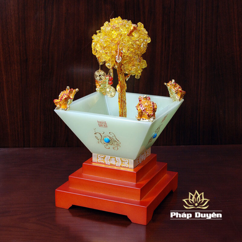 Bồn Tụ Bảo Thanh Ngọc Cây Phát Tài, Cao 42cm - Ảnh 3