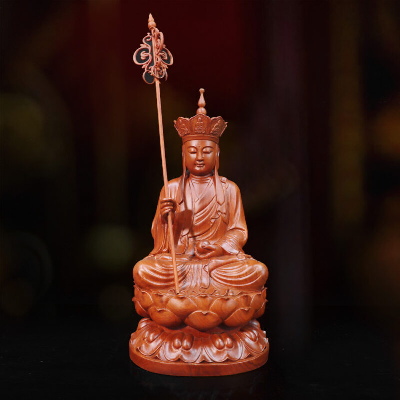 Tượng Địa Tạng Bồ Tát Ngồi Gỗ Hương Việt Nam, Cao 50cm