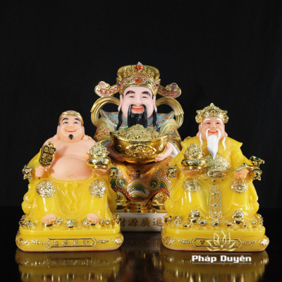 Alternative view of Bộ Ba Ngài Thần Tiền - Thần Tài - Thổ Địa Bột Đá Thạch Anh, Cỡ Nhỏ