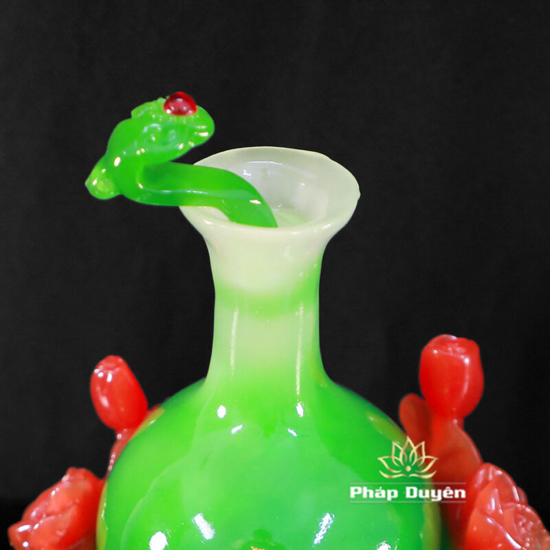 Đôi Bảo Bình Như Ý Màu Thanh Ngọc/Hồng Ngọc, Cao 20cm - Ảnh 3