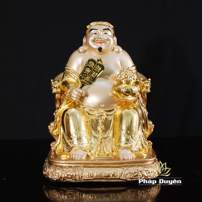 Bộ Tam Tượng Thần Tài Địa - Như Ý Ngồi "Tài Nguyên Quảng Tiến", Đồng Dát Vàng Ấn Bảo, Cỡ Trung - Ảnh 11