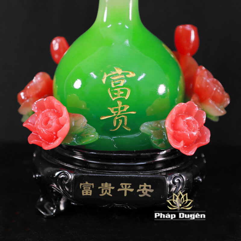 Đôi Bảo Bình Như Ý Màu Thanh Ngọc/Hồng Ngọc, Cao 20cm - Ảnh 4
