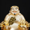 Bộ Tam Tượng Thần Tài Địa - Như Ý Ngồi "Tài Nguyên Quảng Tiến", Đồng Dát Vàng Ấn Bảo, Cỡ Trung - ảnh 12