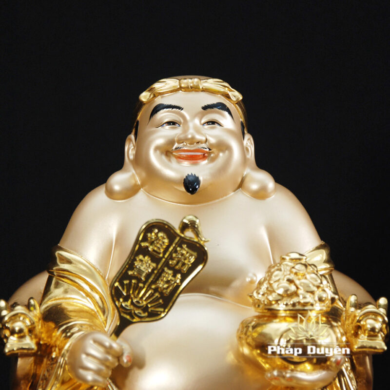 Bộ Tam Tượng Thần Tài Địa - Như Ý Ngồi "Tài Nguyên Quảng Tiến", Đồng Dát Vàng Ấn Bảo, Cỡ Trung - Ảnh 13