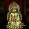 Tượng Phật A Di Đà Bằng Đồng, Cao 22cm, Cả Lá Đề 27cm - ảnh 3