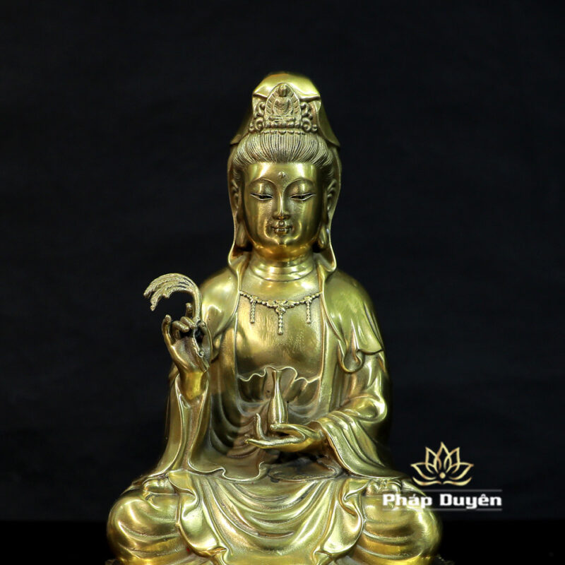 Tượng Quan Âm Bồ Tát Bằng Đồng, Cao 22cm - Ảnh 4
