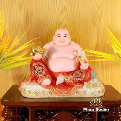 Hình chi tiết của Bộ Bàn Thờ Thần Tài Thổ Địa Mái Bằng Đầy Đủ, Trụ Trơn, Gỗ Hương Màu Óc Chó, Kích Thước 87*87*78cm