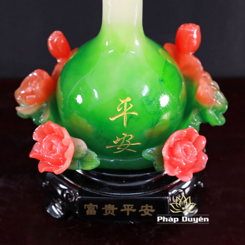 Đôi Bảo Bình Như Ý Màu Thanh Ngọc/Hồng Ngọc, Cao 20cm - Ảnh 6