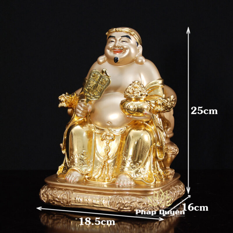 Bộ Tam Tượng Thần Tài Địa - Như Ý Ngồi "Tài Nguyên Quảng Tiến", Đồng Dát Vàng Ấn Bảo, Cỡ Trung - Ảnh 16