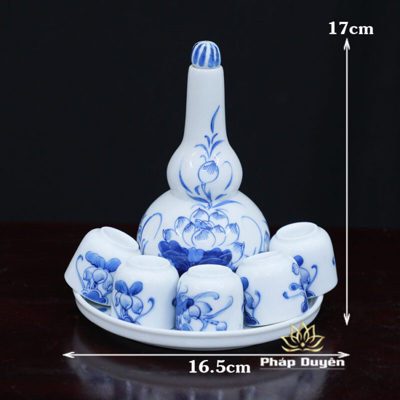 Nậm Rượu 2B Sen 4 Bằng Gốm Sứ Men Lam - Ảnh 7