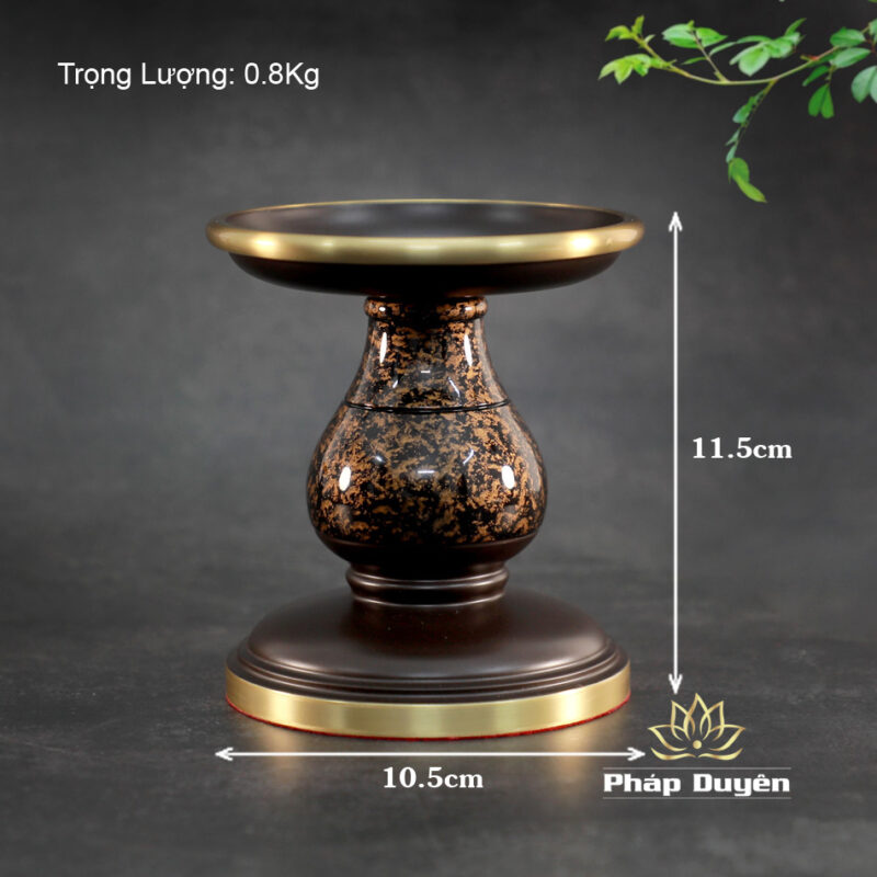 Chân Nến Đồng Vân Đá Nâu Đen - Ảnh 6