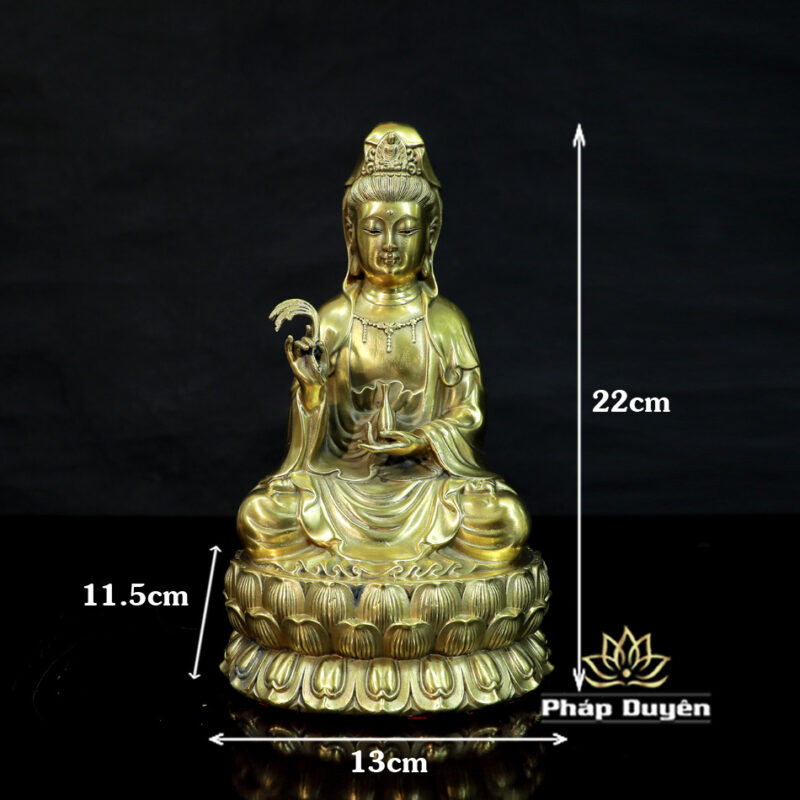 Tượng Quan Âm Bồ Tát Bằng Đồng, Cao 22cm - Ảnh 6