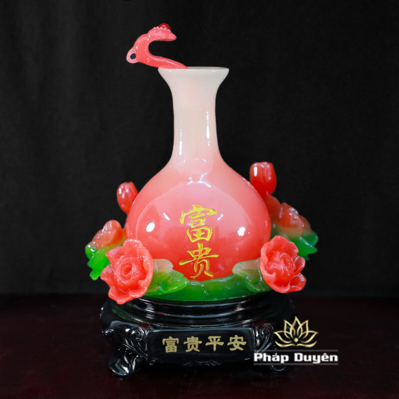 Đôi Bảo Bình Như Ý Màu Thanh Ngọc/Hồng Ngọc, Cao 20cm - Ảnh 9