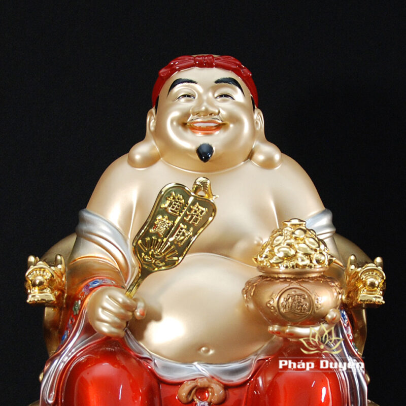 Bộ Tam Tượng Thần Tài Địa - Như Ý Ngồi "Tài Nguyên Quảng Tiến", Bằng Đồng Sơn Đỏ, Cỡ Trung - Ảnh 10