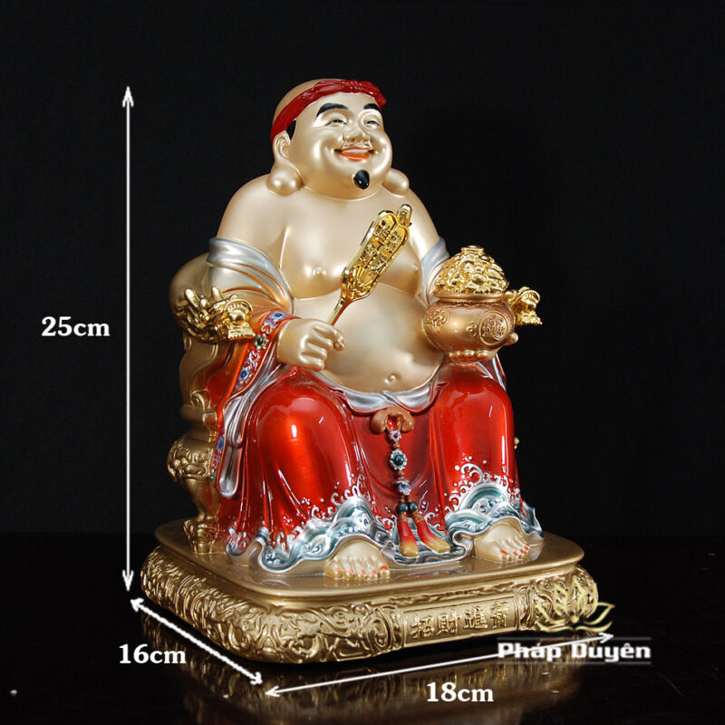 Bộ Tam Tượng Thần Tài Địa - Như Ý Ngồi "Tài Nguyên Quảng Tiến", Bằng Đồng Sơn Đỏ, Cỡ Trung - Ảnh 14