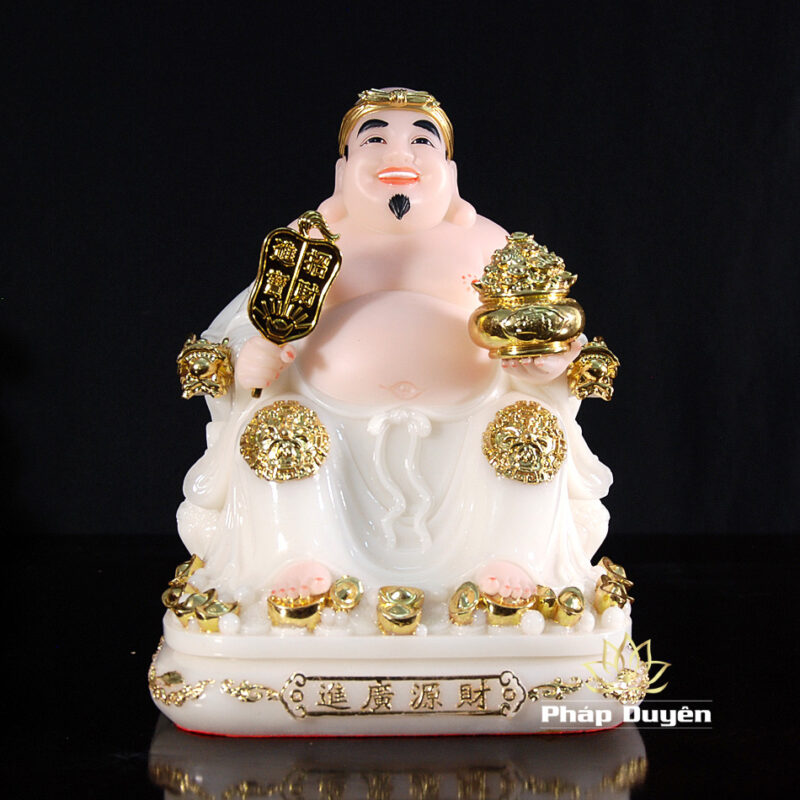 Bộ Ba Ngài Thần Tiền Bột Đá Áo Đỏ, Thần Tài - Thổ Địa Bột Đá Trắng, Cỡ Trung - Ảnh 9