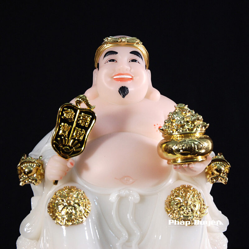 Bộ Ba Ngài Thần Tiền Bột Đá Áo Đỏ, Thần Tài - Thổ Địa Bột Đá Trắng, Cỡ Trung - Ảnh 10