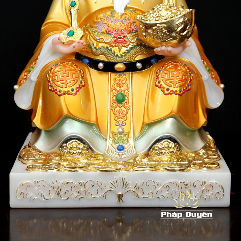 Bộ Tượng Thần Tài - Thổ Địa Ngồi Phú Quý, Bột Đá Sơn Vàng, Cao 30cm - Ảnh 5