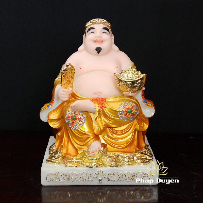 Bộ Tượng Thần Tài - Thổ Địa Ngồi Phú Quý, Bột Đá Sơn Vàng, Cao 30cm - Ảnh 6