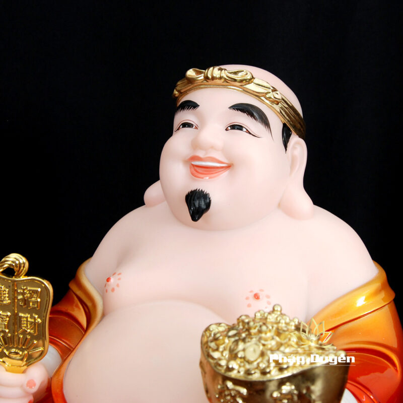 Bộ Tượng Thần Tài - Thổ Địa Ngồi Phú Quý, Bột Đá Sơn Đỏ, Cao 30cm - Ảnh 8