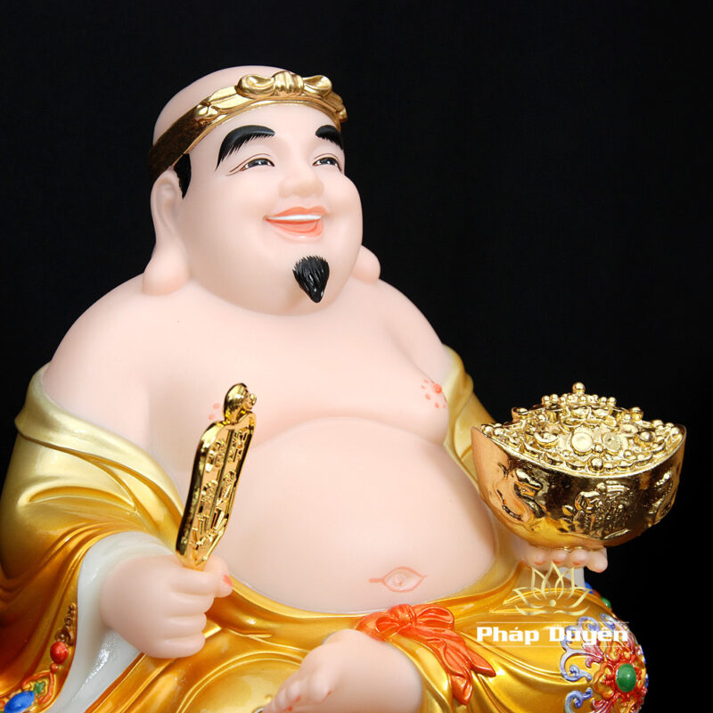 Bộ Tượng Thần Tài - Thổ Địa Ngồi Phú Quý, Bột Đá Sơn Vàng, Cao 30cm - Ảnh 7