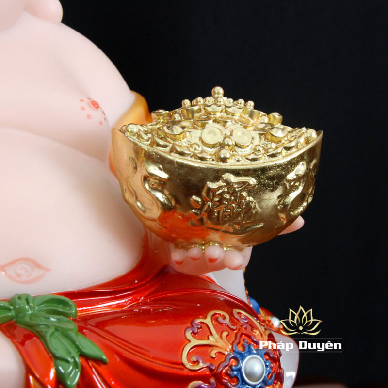 Bộ Tượng Thần Tài - Thổ Địa Ngồi Phú Quý, Bột Đá Sơn Đỏ, Cao 30cm - Ảnh 10