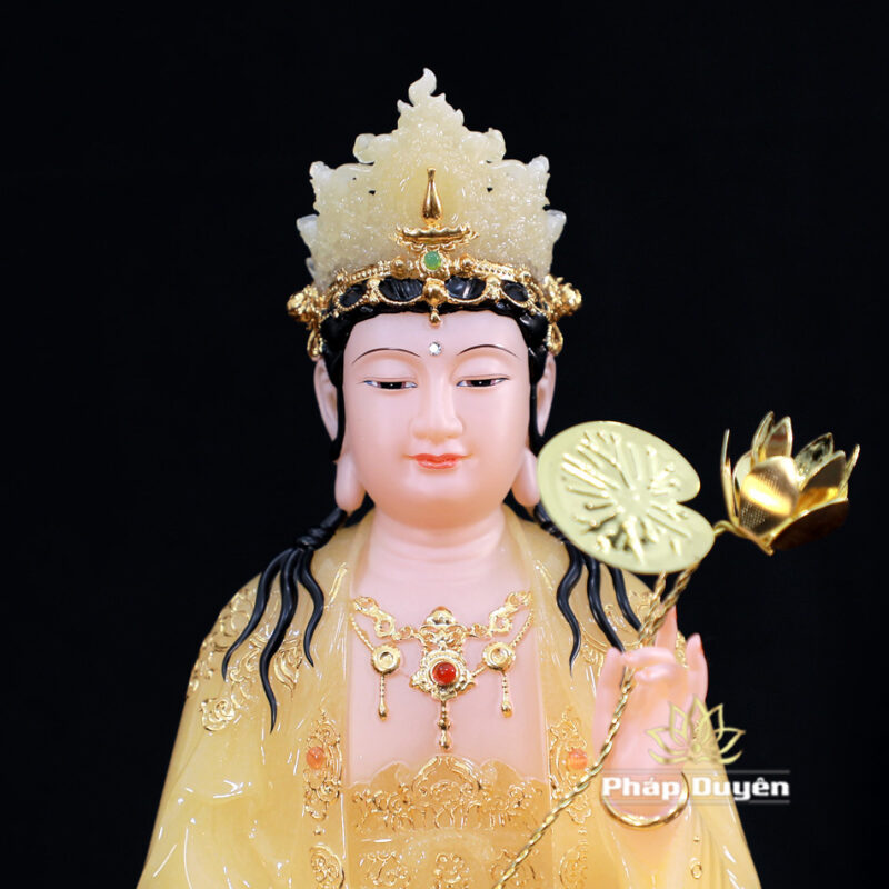 Bộ Tượng Tây Phương Tam Thánh Ngồi, Đế Non Nước Bột Đá Thạch Anh, Cao 30cm - Ảnh 12